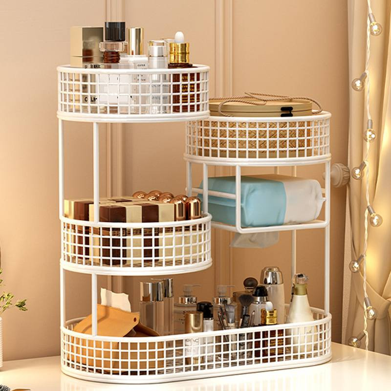 Varnished Metal Cosmetic Organizer And Fruit Rack